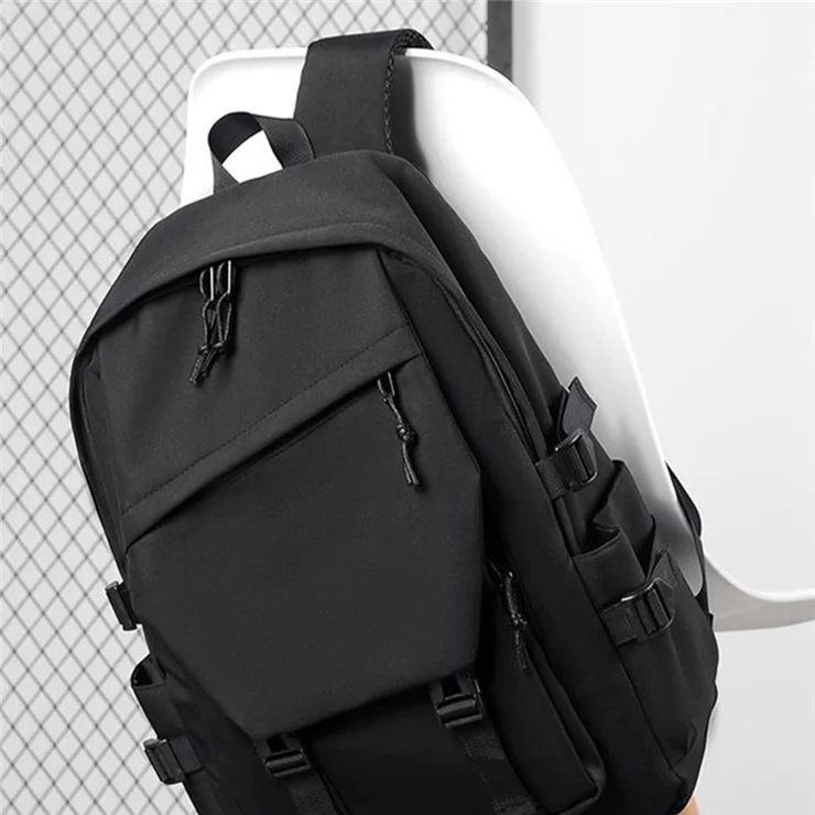 Large Laptop Backpack Polyester Student Book Bag Travel Backpack Casual Daypack - Blue
