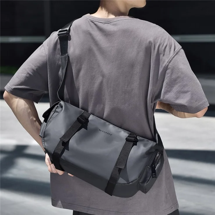 WEIXIER D503 Stylish Men Large Capacity Single Shoulder Crossbody Bag - Grey