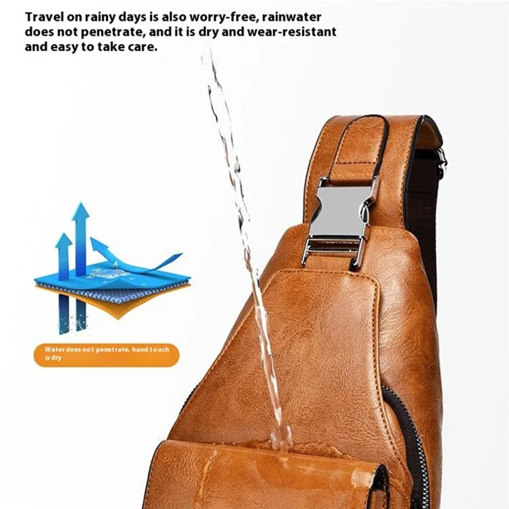 WEIXIER X329 Stylish Men Chest Bag Water Repellent Single Shoulder Crossbody Bag - Black