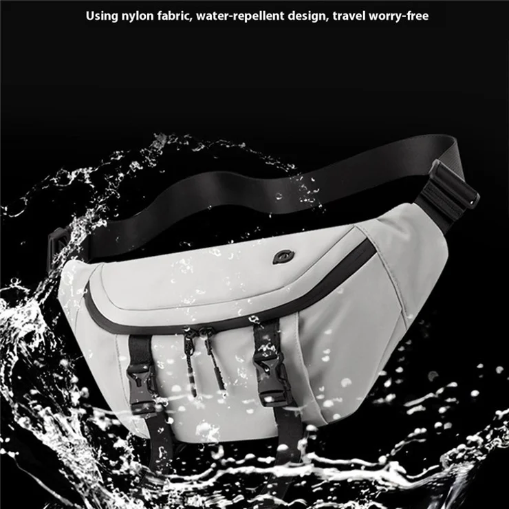 WEPOWER 860 Casual Men Women Chest Bag Waist Pack Nylon Crossbody Bag - Black