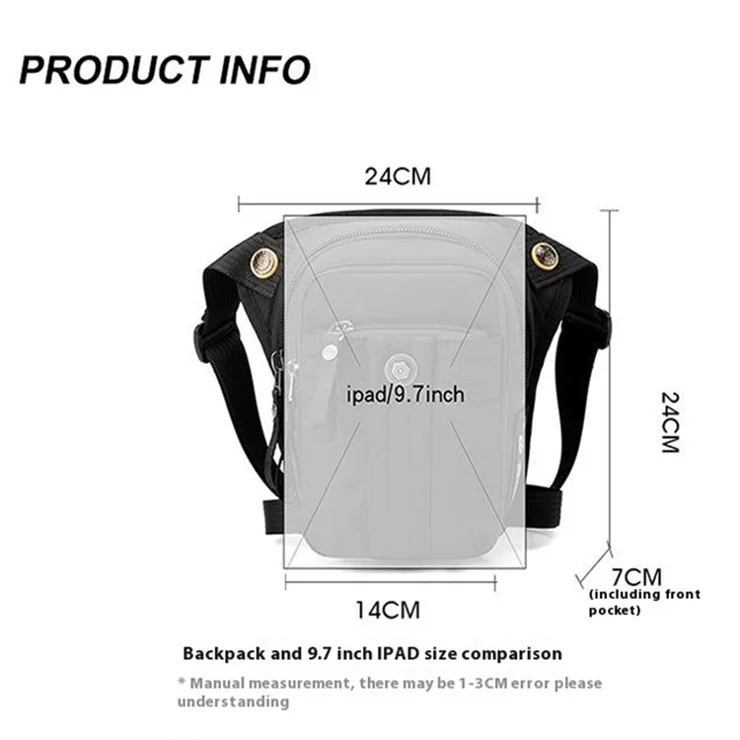 WEPOWER 7110 Nylon Men Waist Bag Chest Pack Leg Pouch for Commuting Outdoor Cycling Sports - Dark Blue
