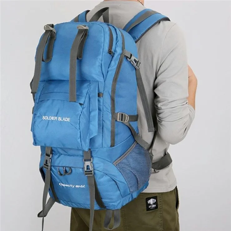 SOLDIER BLADE DF8812 24 Inch Outdoor Hiking Backpack Waterproof Nylon Camping Daypack with Shoe Compartment - Dark Green