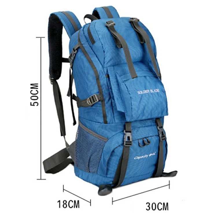 SOLDIER BLADE DF8812 24 Inch Outdoor Hiking Backpack Waterproof Nylon Camping Daypack with Shoe Compartment - Dark Green