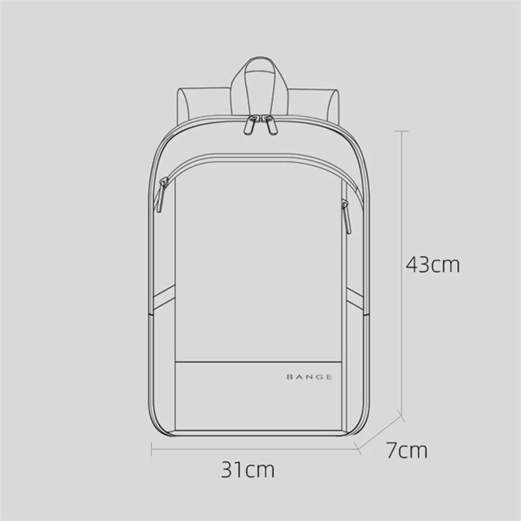BANGE BG-77115 15.6-inch Laptop Backpack Oxford Cloth Lightweight Expandable Shoulder Bag - Blue