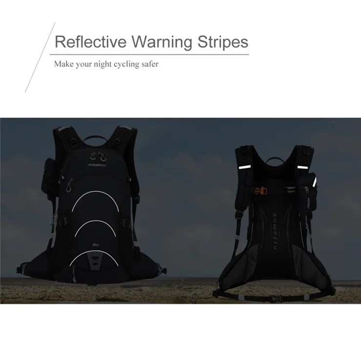 ANMEILU 1023Lightweight Sport Backpack 20L Travel Daypack with Helmet Net and Rain Cover for Women Men - Black