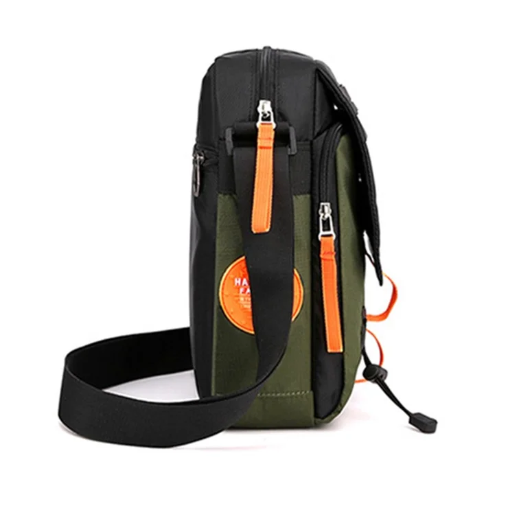 HAOSHUAI 206# Men's Crossbody Bag Nylon Travel Shoulder Bag Sports Storage Bag - Red