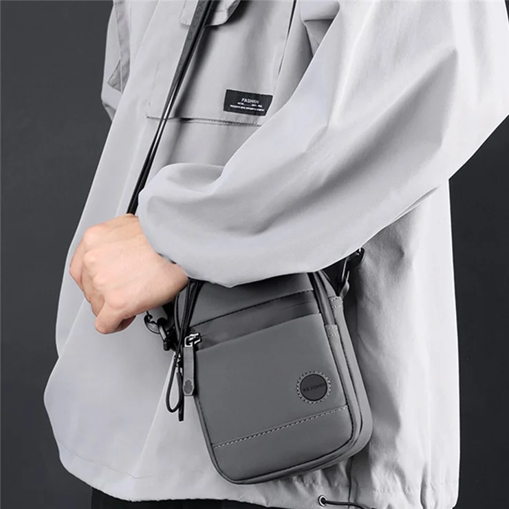 WEPOWER 1237# Casual Mini Men Crossbody Bag Multifunctional Nylon Chest Bag Phone Pouch - Black