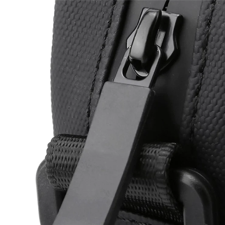 WEPOWER 1237# Casual Mini Men Crossbody Bag Multifunctional Nylon Chest Bag Phone Pouch - Black