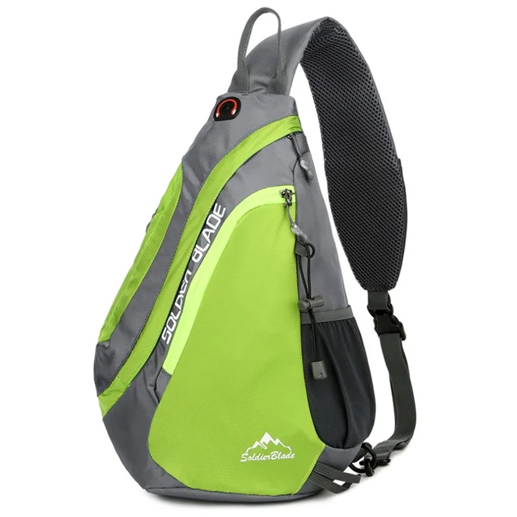 SOLDIER BLADE 8829 Outdoor Leisure Cross Body Bag Sports Climbing Bag Polyester Zippered Shoulder Bag - Green