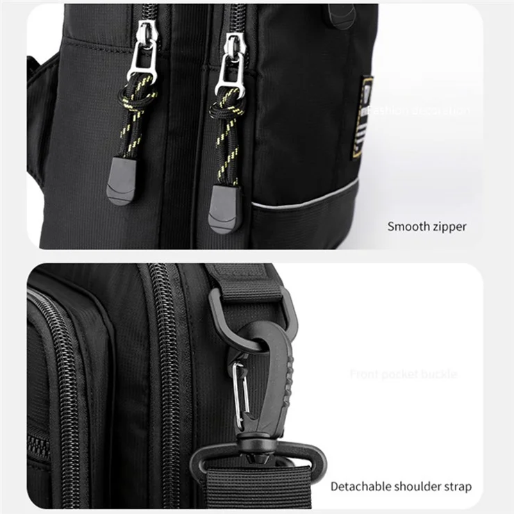 WEPOWER 5808 Waterproof Nylon Chest Bag Men Casual Single Shoulder Bag with USB Port - Green