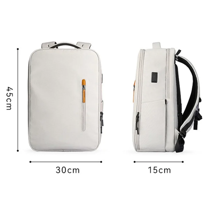 MARK RYDEN MR9202 Oxford Cloth Travel Shoulders Bag USB Port Laptop Backpack - Grey