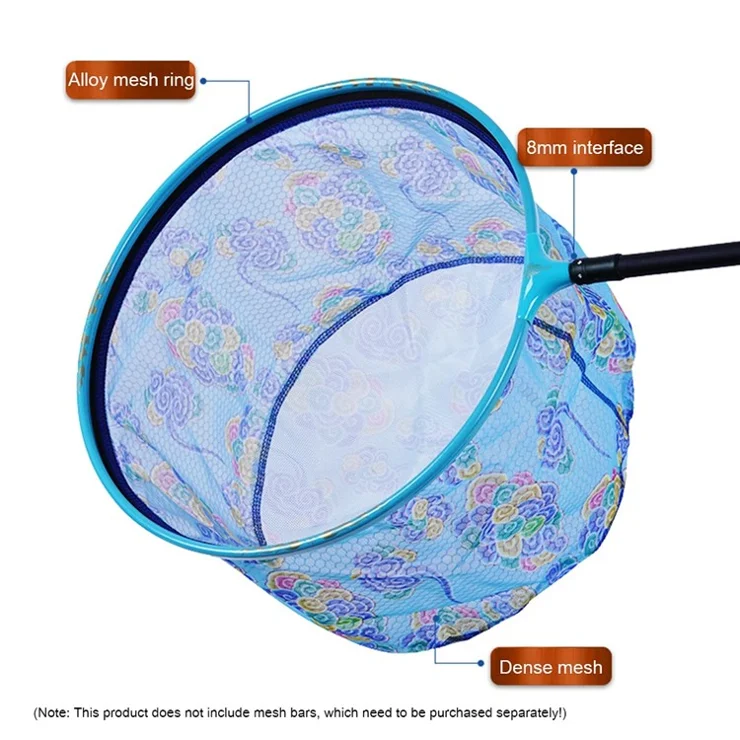 40cm Detachable Fishing Net Aluminum Alloy Frame Fishing Net Head for Fish Catch and Release - Blue