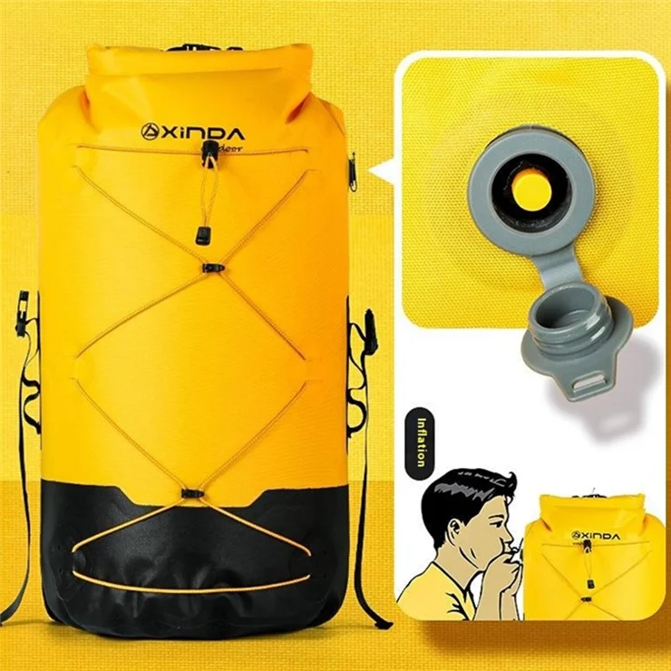 XINDA XD-BAG19 36L Waterproof Rock Climbing Backpack TPU+Polyester Hiking Equipment Storage Bag - Light Grey