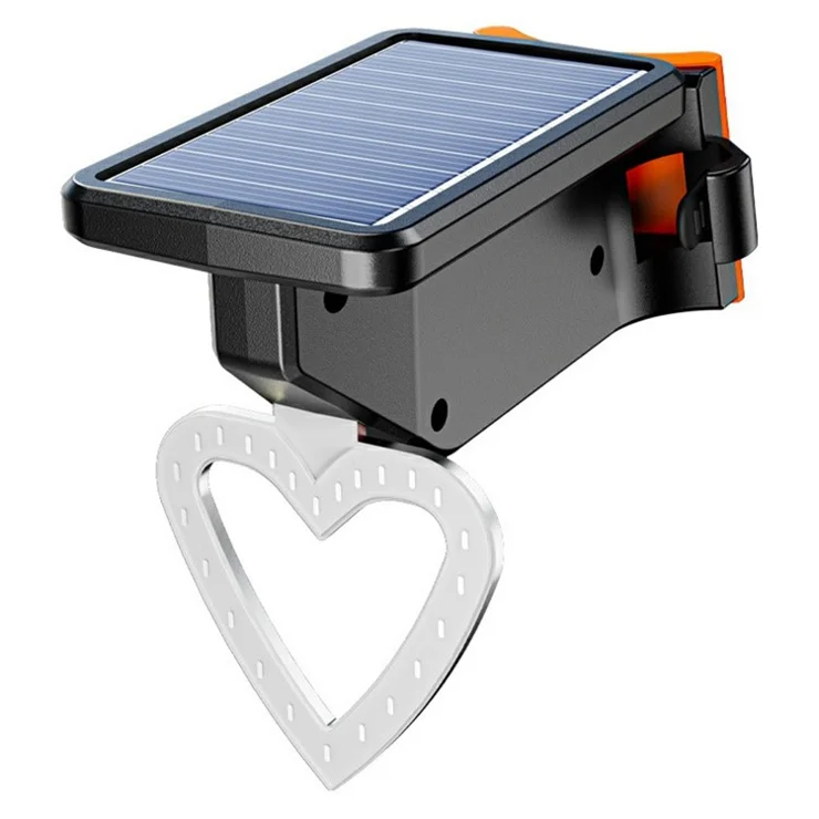Solar Bicycle Taillight Intelligent Light Sensor COB LED Warning Lamp for Mountain Road Bike - Heart