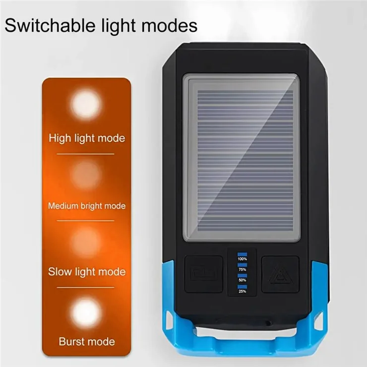 BG-1706 USB+Solar Rechargeable Bike Lights Waterproof 6 Light Modes Bicycle Dual Headlight with Horn Alarm - Black