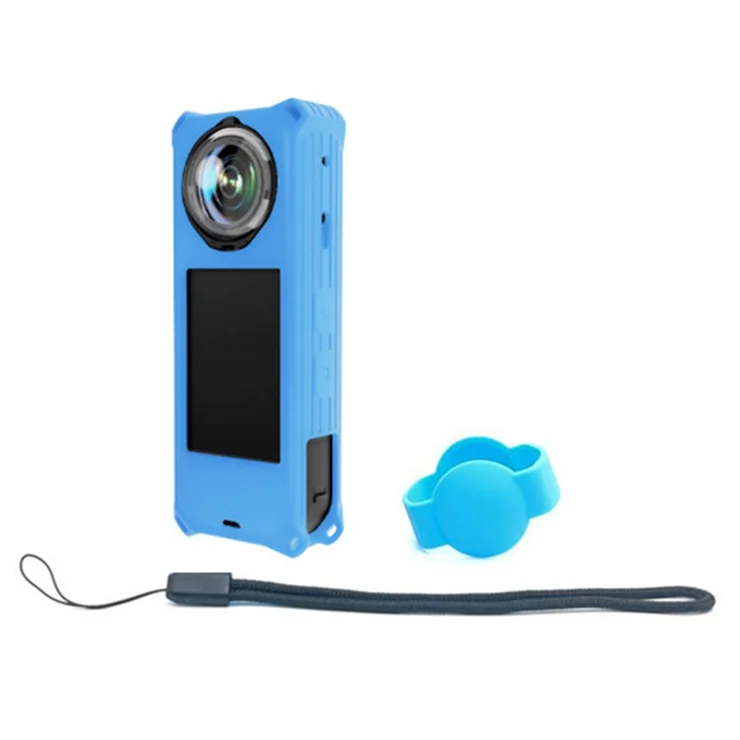 YEHOLDING Pack D'accessoires 4 En 1 Compatible Avec Insta 360 X5, Contient Un étui En Silicone Pour Appareil Photo Et Un Cache D'objectif, Un Protecteur D'écran Pour Insta360 X5 Accessoire