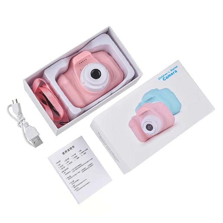 X2 Kid's Camera 1080P Children Video Camera Dual Cam Design Camera Toy Supporting 32GB Memory Card - Pink