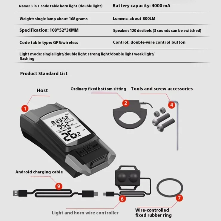 GPS Wireless Bike Computer In Cycling Speedometer Bicycle