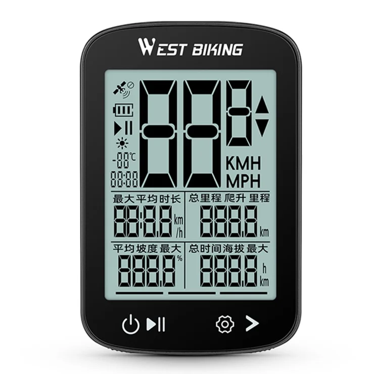 WEST BIKING YP0702112 GPS Bike Computer Waterproof Inch