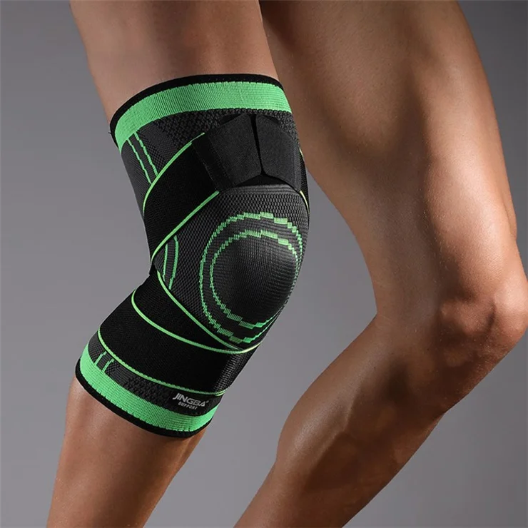 JINGBA SUPPORT 8067A 1Pc Sports Fitness Knee Pad Bandage Support Elastic Brace Basketball Sports Compression Sleeve - L