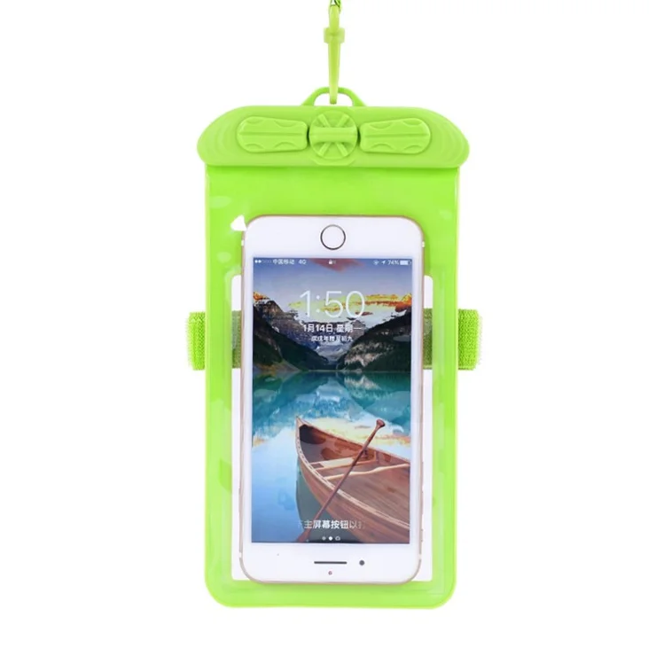 T-35N Waterproof Bag for Under 5.2-inches Mobile Phone Beach Pool Phone Dry Bag with Strap for Swimming - Green