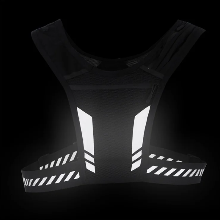 Outdoor Sports Water Bottle Chest Bag Breathable Cycling Night Running Bag Reflective Shoulder Backpack for 65-130cm Waist - Black Red