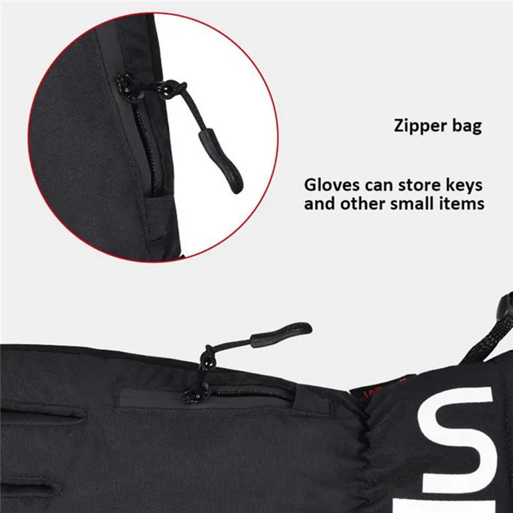 BOODUN 1232 1 Pair Adult Winter Skiing Cycling Full Finger Gloves Touch Screen Warm Anti-skid Gloves - Black / M