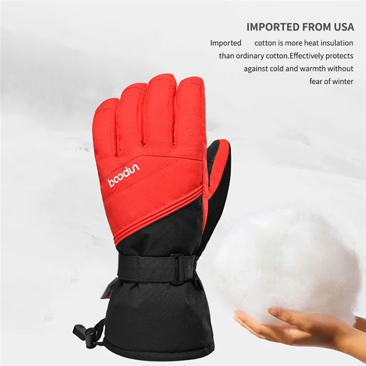 BOODUN 1384 1 Pair Winter Warm Touch Screen Gloves Full Finger Mittens for Skiing Cycling - Black Grey / XL