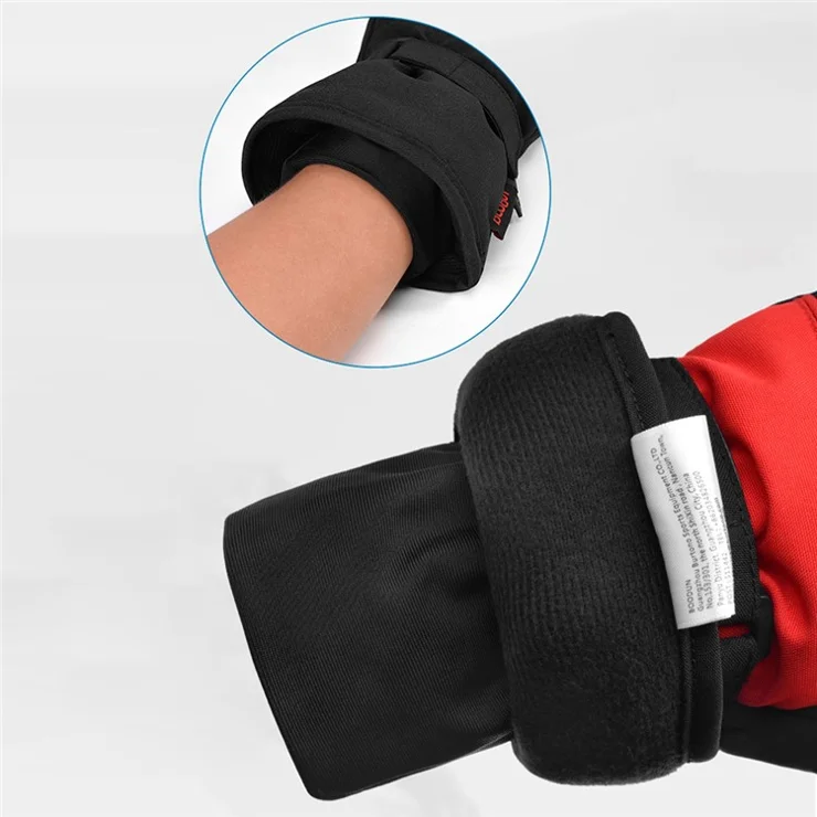 BOODUN 1383 1 Pair Outdoor Sports Kids Gloves Full Finger Anti-slip Mittens for Skiing Cycling - Black Red L / XL