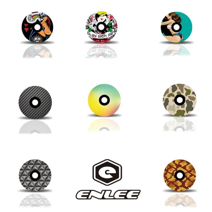 ENLEE WZG-01 Fashionable Bicycle Top Cover Front Fork Stem Top Cap MTB Bike Part Road Bike Cycling Supplies - Carbon Fiber Texture