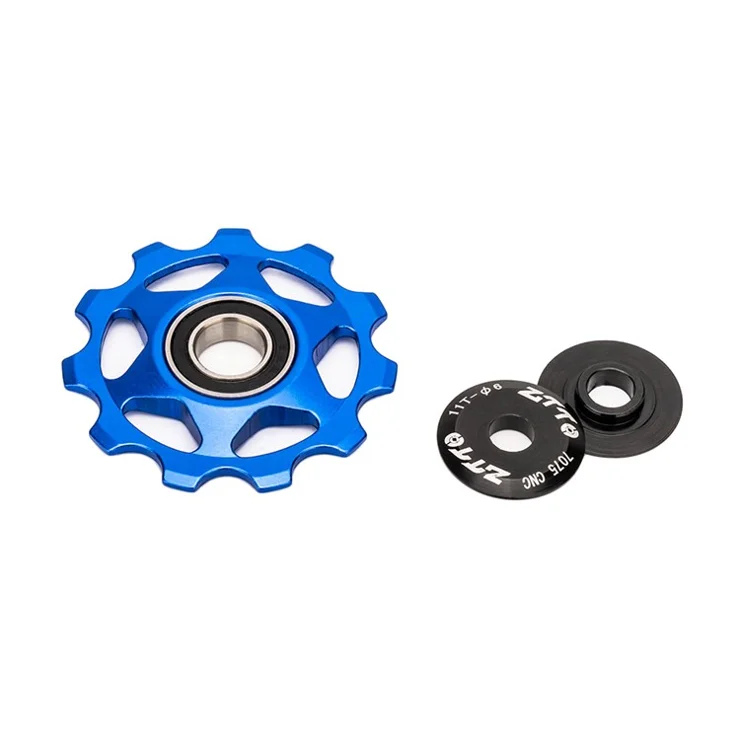 ZTTO 11T Rear Derailleur Pulley Bike Bicycle Metal Bearing Jockey Wheel Aluminium Alloy Rear Derailleur Guide Roller - Green