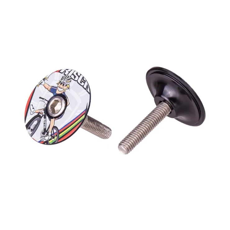 ZTTO 28.6mm Bike Front Fork Stem Top Caps Aluminum Alloy Bicycle Headset Top Covers with Bolts - Style B