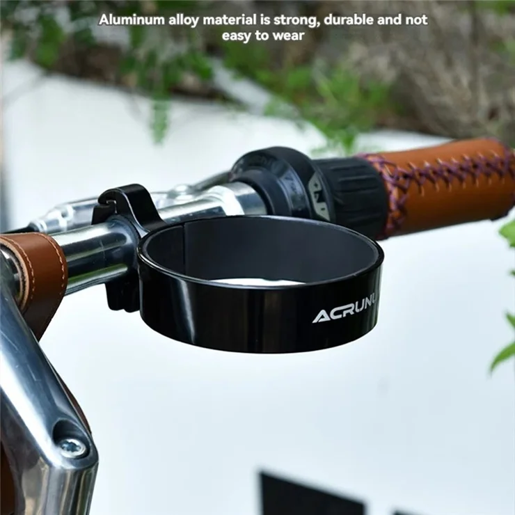 ACRUNU Outdoor Cycling Aluminium Alloy Cup Frame Bicycle Handlebar Kettle Rack Bike Bottle Holder - Black