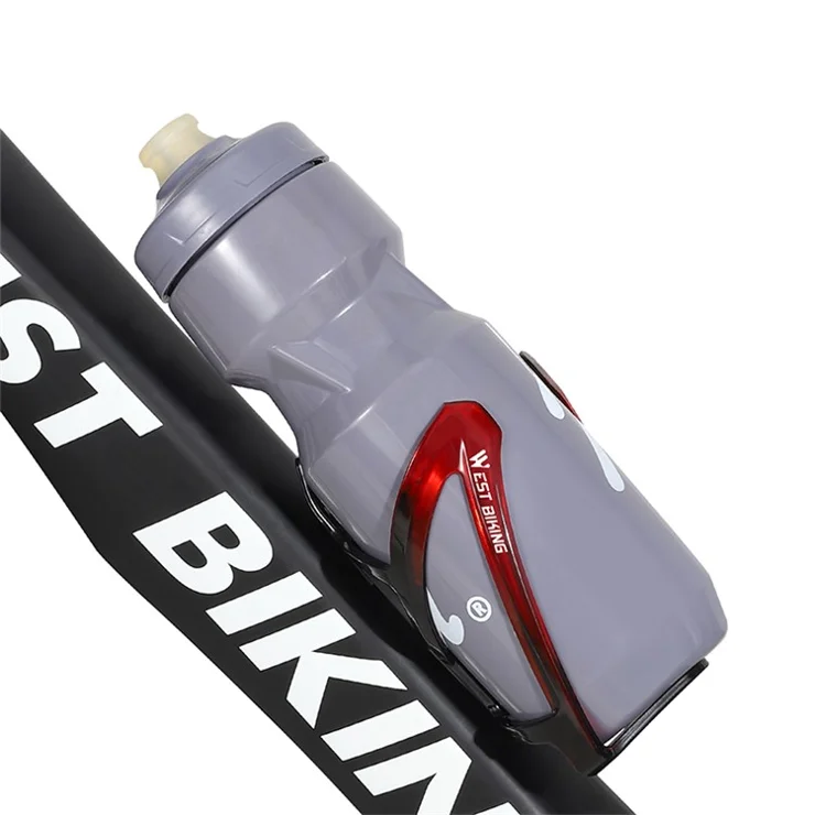 WEST BIKING YP0704037 Bicycle Bottle Cage MTB Road Bike Plastic Water Bottle Holder Rack with Screws - Blue/Red