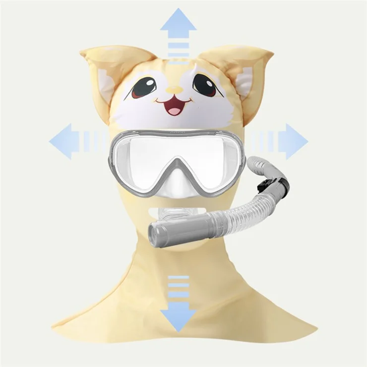 GOLOVEJOY XTJ132 Cute Diving Hood Face Mask Dive Cap Summer Anti-UV Scarf - Black / S