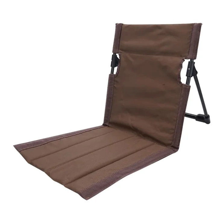 Aluminum Alloy+Oxford Cloth Chair Seat Cushion Recliner for Outdoor Camping Picnic - Brown