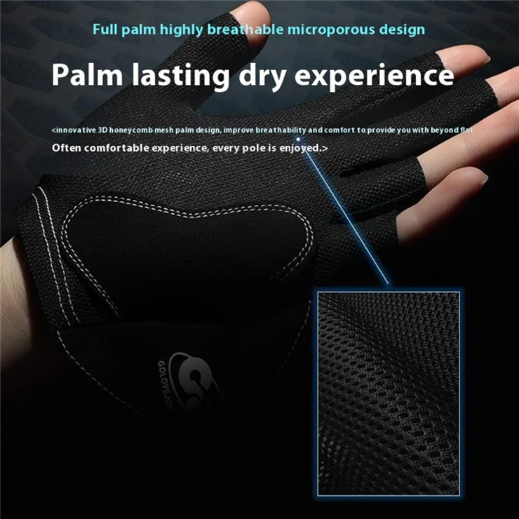 GOLOVEJOY XG82 1Pc Left Hand Billiard Glove Adult Microfiber Anti-skid Snooker Sport Glove - Black M