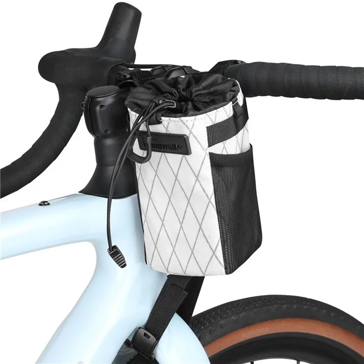 RHINOWALK Wilderness Series 1L Waterproof Nylon Thermal Insulated Water Bottle Bag Bike Stem Bag - White