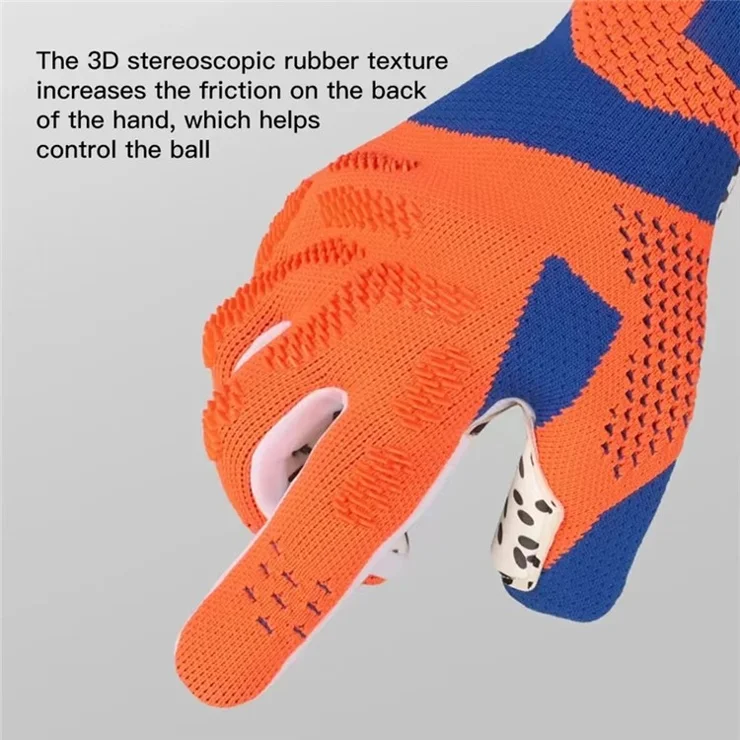 Thicken Latex Palm Goalkeeper Gloves Professional Soccer Training Mittens for Adult Children - Blue+Pink / Size 7