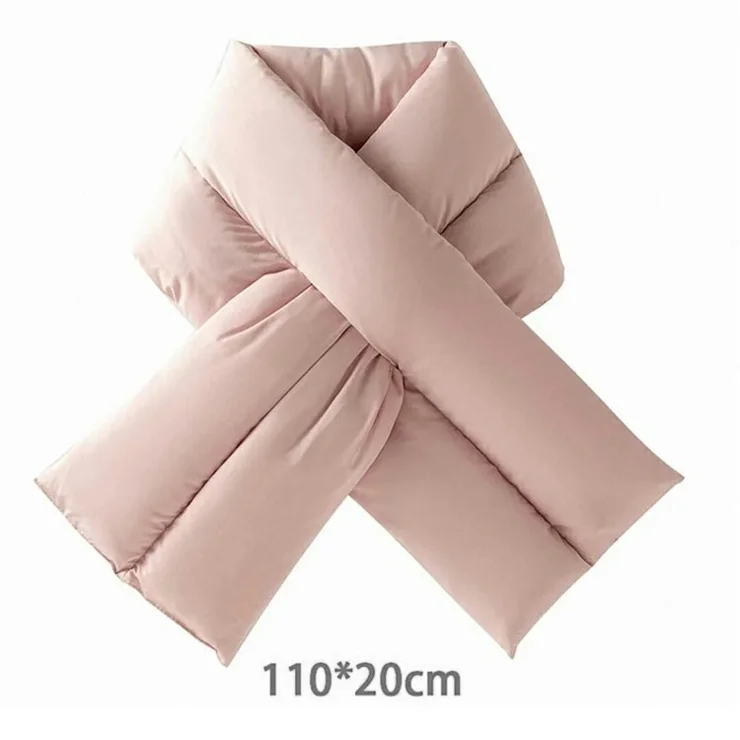 Winter Warm Cloud Cotton Scarf Double Tube Cross Tie Full Collar Scarf - Beige