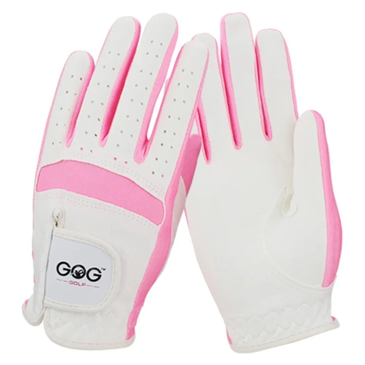 GOG 1 Pair Professional Kids Golf Gloves for Boys Girls Breathable Microfiber Training Gloves - Pink / S
