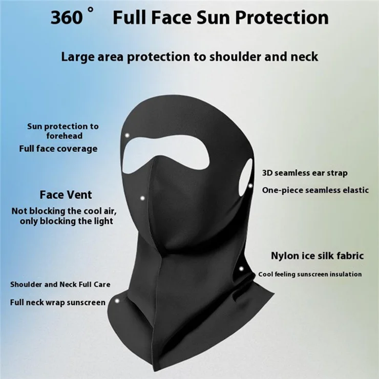 QLHZMZ Full Face UV Protection Sun Mask Summer Breathable Lightweight Ice Silk Neck Guard Face Cover - Pink