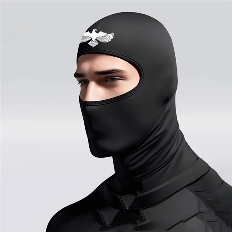 Windproof Cycling Full Face Mask Milk Silk Summer Outdoor Sun Protection Hood Balaclava - Black / TBTT-021