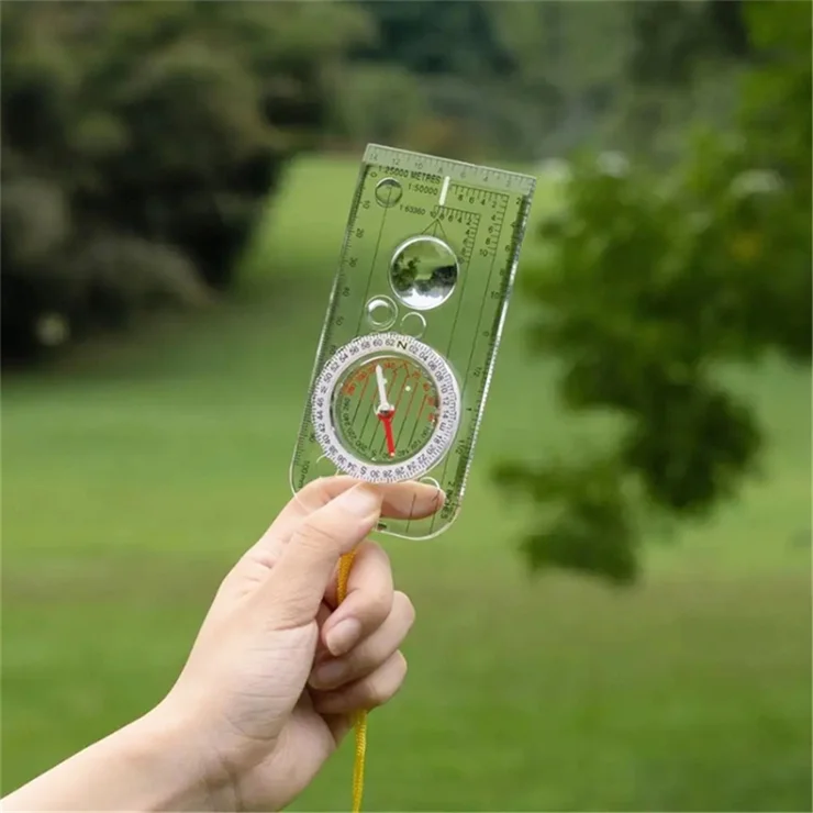 Professioneller Outdoor Kompass - Transparent Mit Flüssigkeitsdämpfung & Nachtsicht