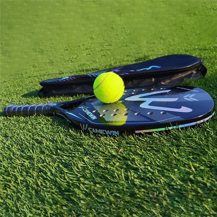 CAMEWIN 4006 Tennis Paddle Racquet 3K Carbon Fiber+Soft EVA Beach Tennis Racket, with Wristband + 2 Grip Tape - Orange