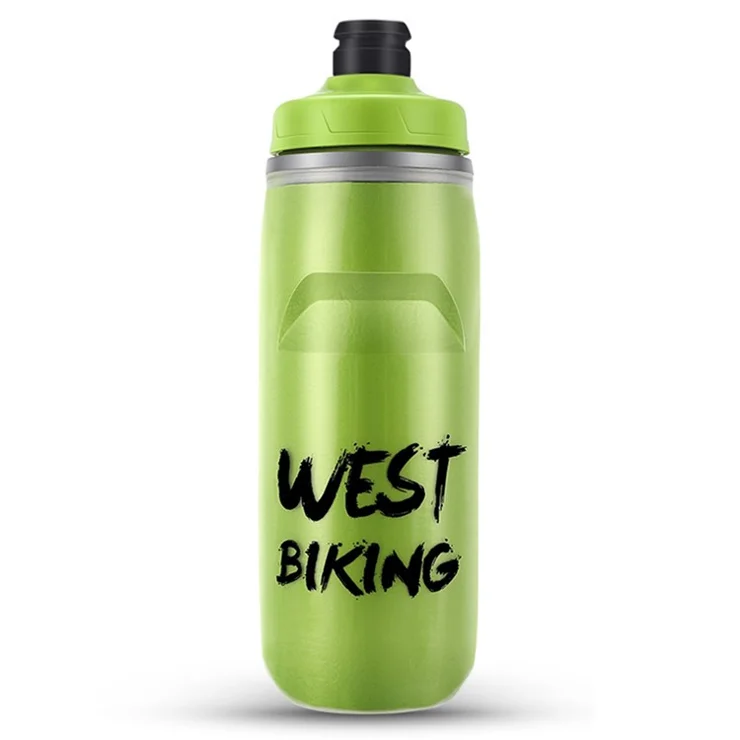 WEST BIKING YP0721047 Insulated PP+Silicone Squeeze Water Bottle Cycling Drinking Cup (BPA-free, No FDA Certified) - Green