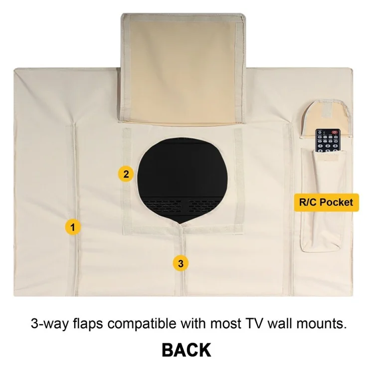 HALIN Outdoor TV Cover Waterproof Polyester Television Protector for 30-32 Inch TV LED LCD OLED Screen - Beige