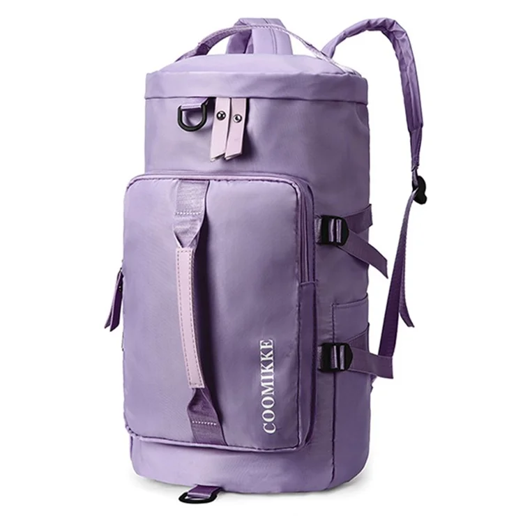 COOMIKKE Large Capacity Oxford Cloth Fitness Backpack Tote Crossbody Bag Unisex Travel Luggage Bag - Light Purple