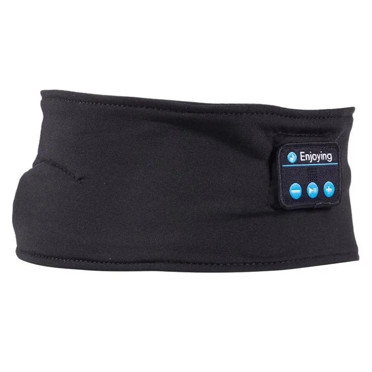 0094 Bluetooth-compatible Sports Headband Sleep Headphones Music Eye Mask - Black