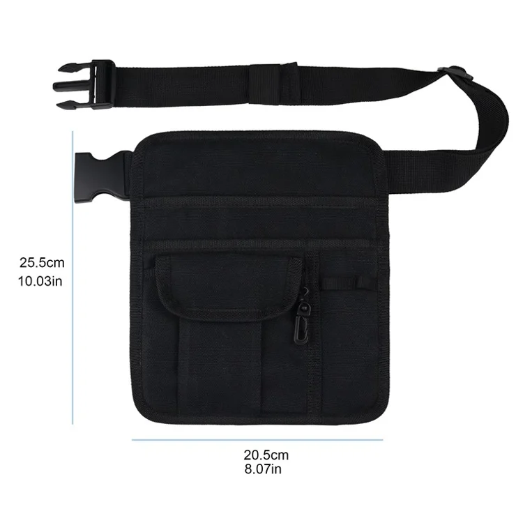 831201 20.5x25.5cm Canvas Belt Pouch Waiter Waist Bag Outdoors Repair Tools Bag - Pink